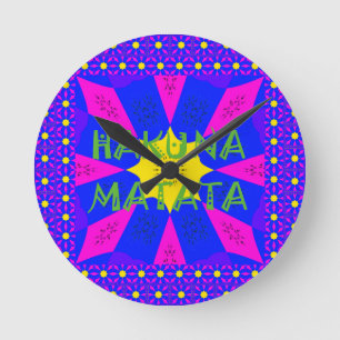 Vibrant Kaleidoscope: Hakuna Matata Beautiful Amaz Round Clock