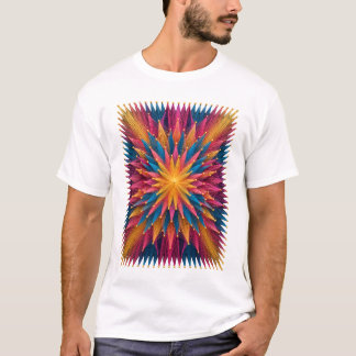 Vibrant Kaleidoscope Starburst Graphic T-Shirt