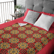 Vibrant Kaleidoscope Starburst Pattern Blanket