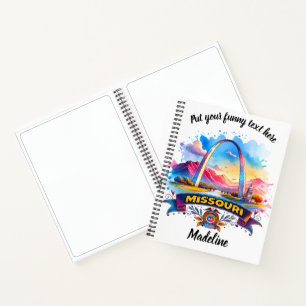 Vibrant Kansas landscape with sunflowers at sunset Notebook