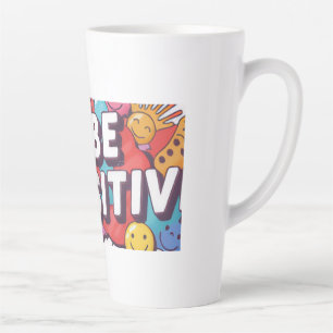 Vibrant Kawaii Doodle Typographic Design for Appar Latte Mug