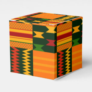 Vibrant Kente Cloth Inspired Print Favor Boxes