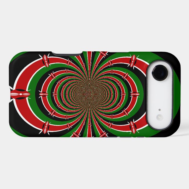Vibrant Kenya Vision | Mirrored Kenyan Flag Abstra Case-Mate iPhone Case (Back (Horizontal))