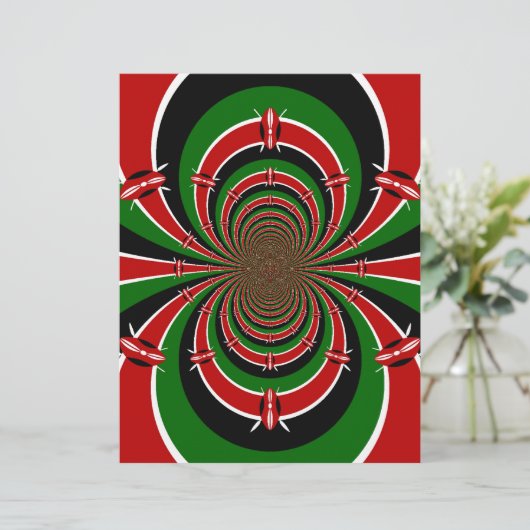 Vibrant Kenya Vision: Mirrored Kenyan Flag Art   (Standing Front)