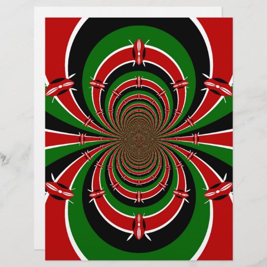 Vibrant Kenya Vision: Mirrored Kenyan Flag Art   (Front/Back)