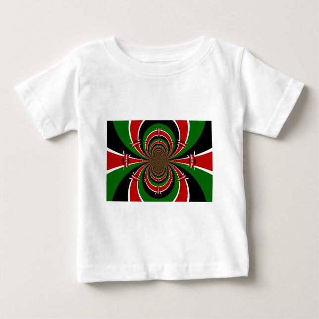 Vibrant Kenya Vision: Mirrored Kenyan Flag Art  Baby T-Shirt (Front)