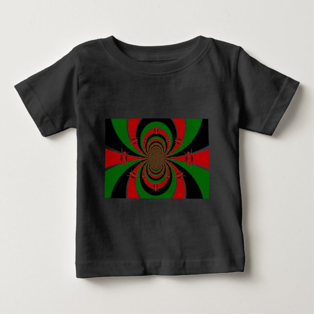 Vibrant Kenya Vision: Mirrored Kenyan Flag Art  Baby T-Shirt (Front)