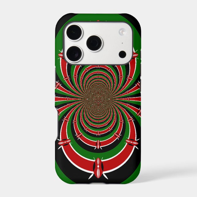 Vibrant Kenya Vision: Mirrored Kenyan Flag Art  Case-Mate iPhone Case (Back)