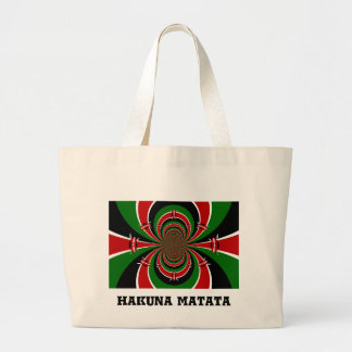 Vibrant Kenya Vision: Mirrored Kenyan Flag Art Large Tote Bag