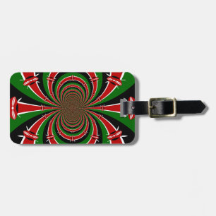 Vibrant Kenya Vision: Mirrored Kenyan Flag Art  Luggage Tag