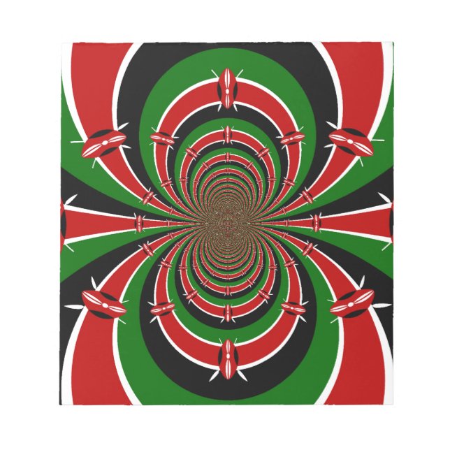 Vibrant Kenya Vision: Mirrored Kenyan Flag Art  Notepad (Front)