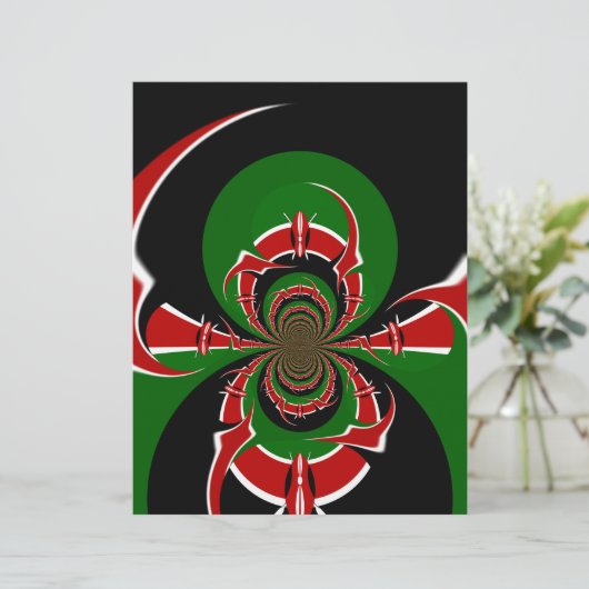Vibrant Kenyan Flag Pattern: A Powerful Art (Standing Front)