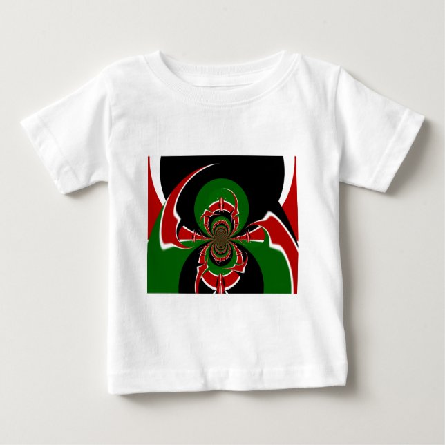 Vibrant Kenyan Flag Pattern: A Powerful Art Baby T-Shirt (Front)