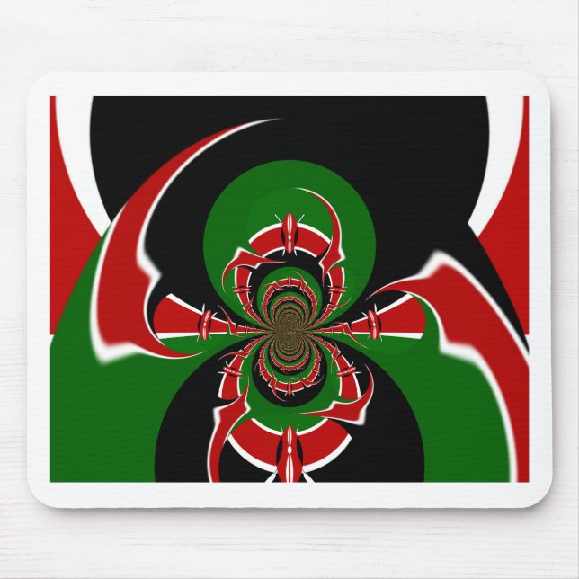 Vibrant Kenyan Flag Pattern: A Powerful Art Mouse Pad (Front)