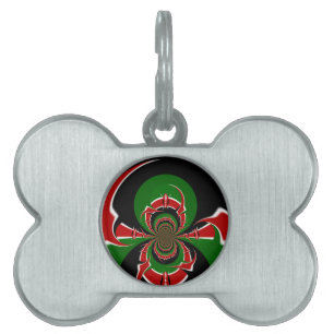 Vibrant Kenyan Flag Pattern: A Powerful Art Pet ID Tag