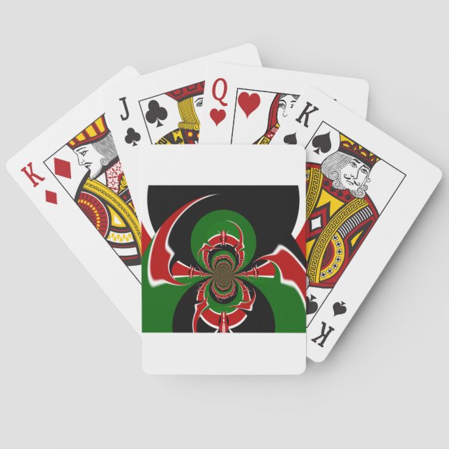 Vibrant Kenyan Flag Pattern: A Powerful Art Poker Cards (Back)