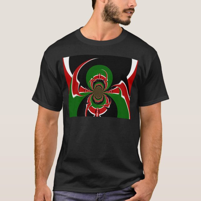 Vibrant Kenyan Flag Pattern: A Powerful Art T-Shirt (Front)