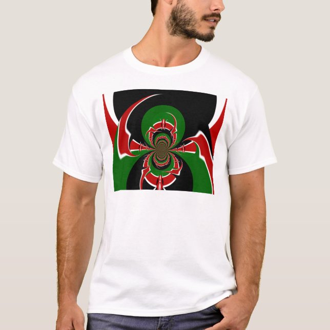 Vibrant Kenyan Flag Pattern: A Powerful Art  Tee (Front)