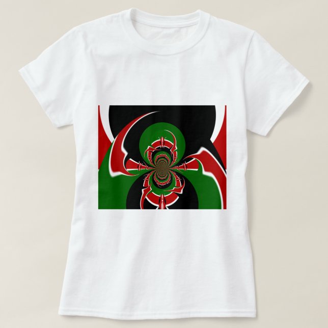 Vibrant Kenyan Flag Pattern: A Powerful Art  Tee (Design Front)