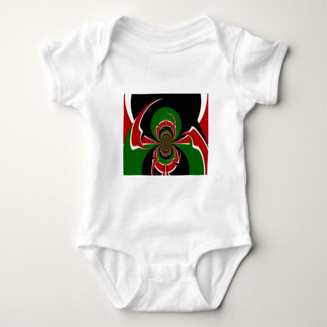 Vibrant Kenyan Flag Pattern: A Powerful Art  Tee (Front)