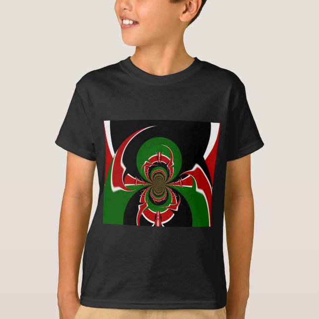 Vibrant Kenyan Flag Pattern: A Powerful Art  Tee (Front)