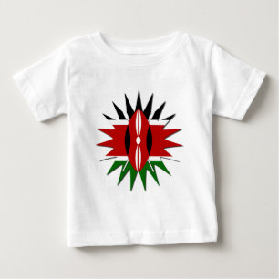 Vibrant Kenyan Flag Pattern: An 18-Star Art Baby T-Shirt