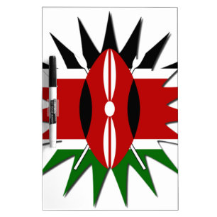 Vibrant Kenyan Flag Pattern: An 18-Star Art Dry-Erase Board