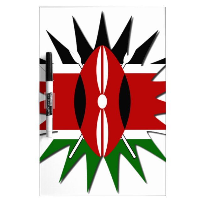 Vibrant Kenyan Flag Pattern: An 18-Star Art Dry-Erase Board (Front)