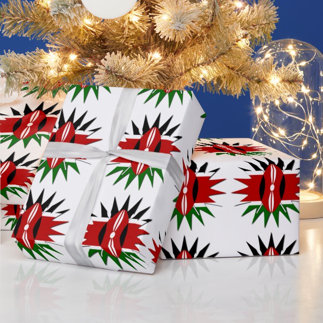 Vibrant Kenyan Flag Pattern: An 18-Star Art Gift Wrapping Paper (Holidays)