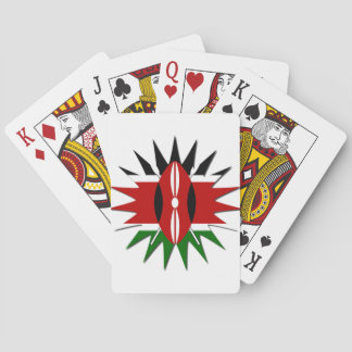 Vibrant Kenyan Flag Pattern: An 18-Star Art Poker Cards