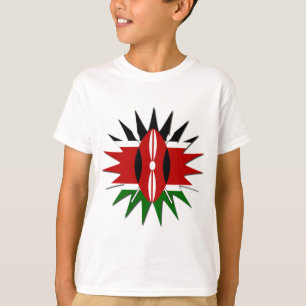 Vibrant Kenyan Flag Pattern: An 18-Star Art T-Shirt
