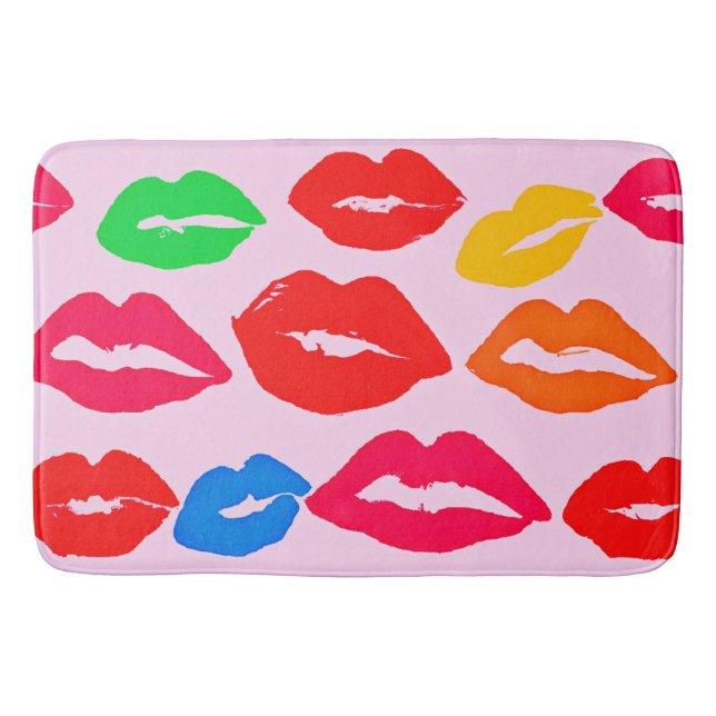 Vibrant Kissed by Colors Pattern Bath Mat (Front)