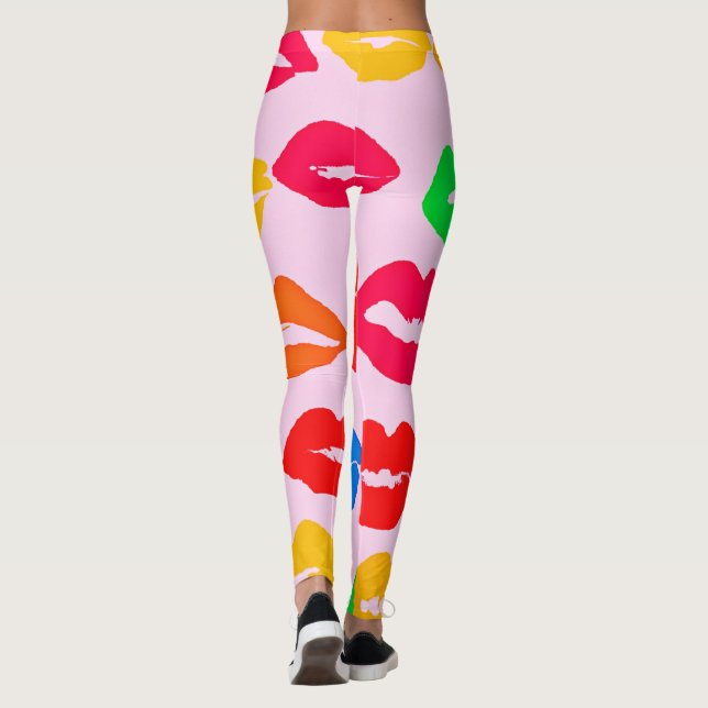 Vibrant Kissed by Colors Pattern Leggings (Back)