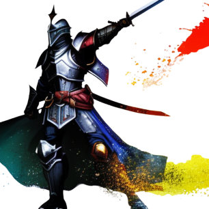 Vibrant Knight T-Shirt Throw Pillow Glass Coaster Acrylic Print