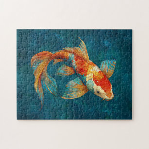 Vibrant Koi Fish Illustration Jigsaw Puzzle