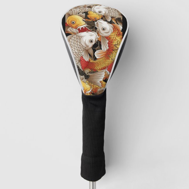  Vibrant Koi Harmony - Japanese Koi Fish Seamless  Golf Head Cover (Front)