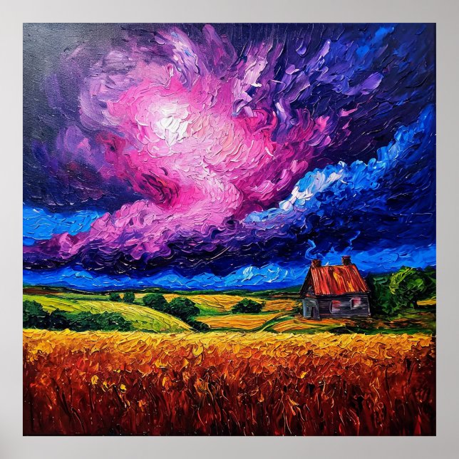 🎨 Vibrant Landscape Oil Painting For Bold Decor  (Front)