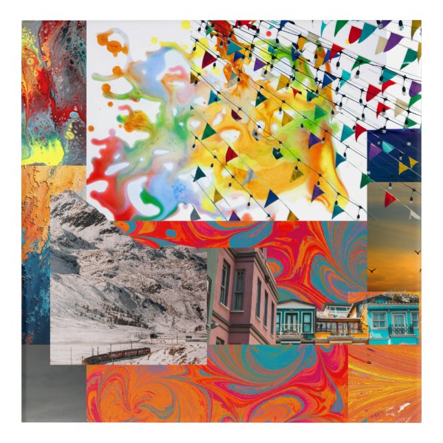 Vibrant Lantern Festival Sakura Night Acrylic Print (Front)