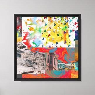 Vibrant Lantern Festival Sakura Night Canvas Print