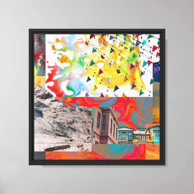 Vibrant Lantern Festival Sakura Night Canvas Print (Front)