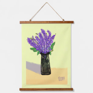 Vibrant Lavender Flowers, Nature Inspired Hanging Tapestry
