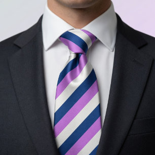 Vibrant Lavender Purple Gradient Striped  Neck Tie