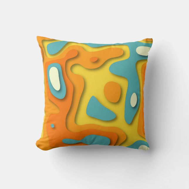 Vibrant Layers Throw Pillow (Front)