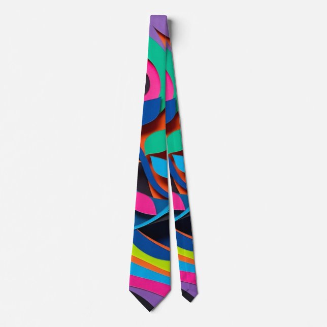 Vibrant Leaf Wave Harmony Neck Tie (Front)