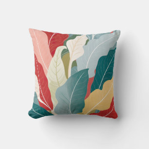 vibrant leaf with autumn tones throw pillow