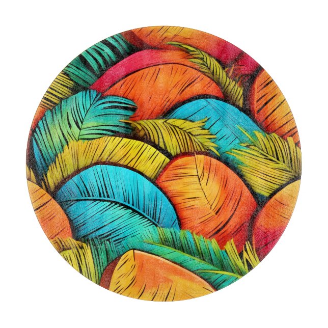 Vibrant Leafscape Cutting Board (Front)