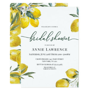 Lemon Bridal Shower Invitations | Zazzle