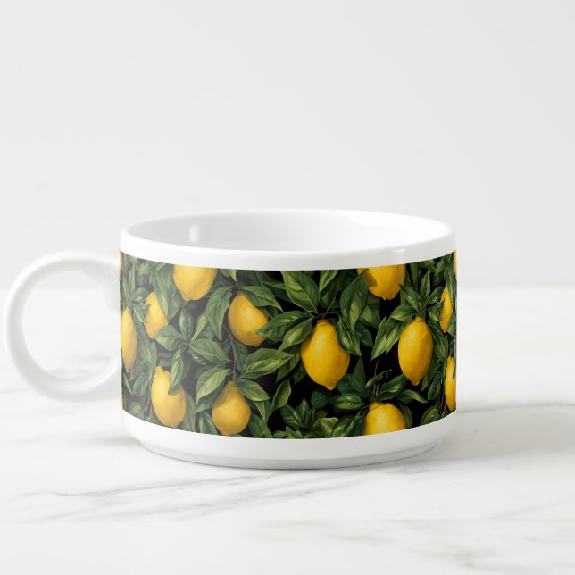 Vibrant Lemon Citrus Tree Pattern Bowl (Right)