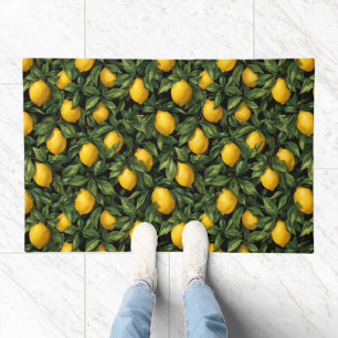 Vibrant Lemon Citrus Tree Pattern Doormat