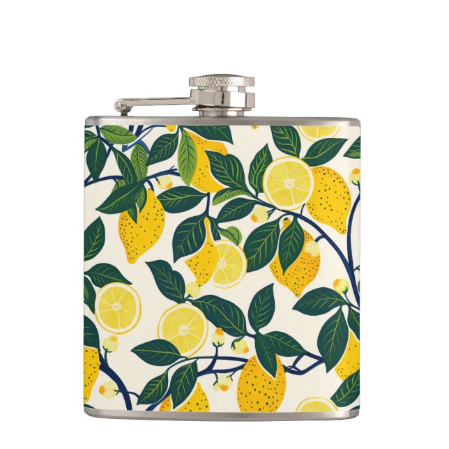 Vibrant Lemon Grove Flask (Front)
